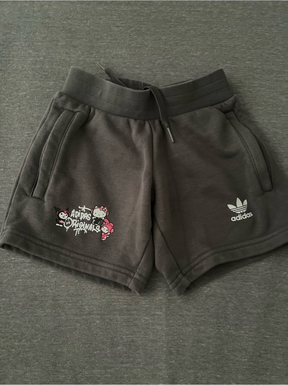 adidas Hello Kitty & Friends Charcoal Graphic Trefoil Athletic Shorts